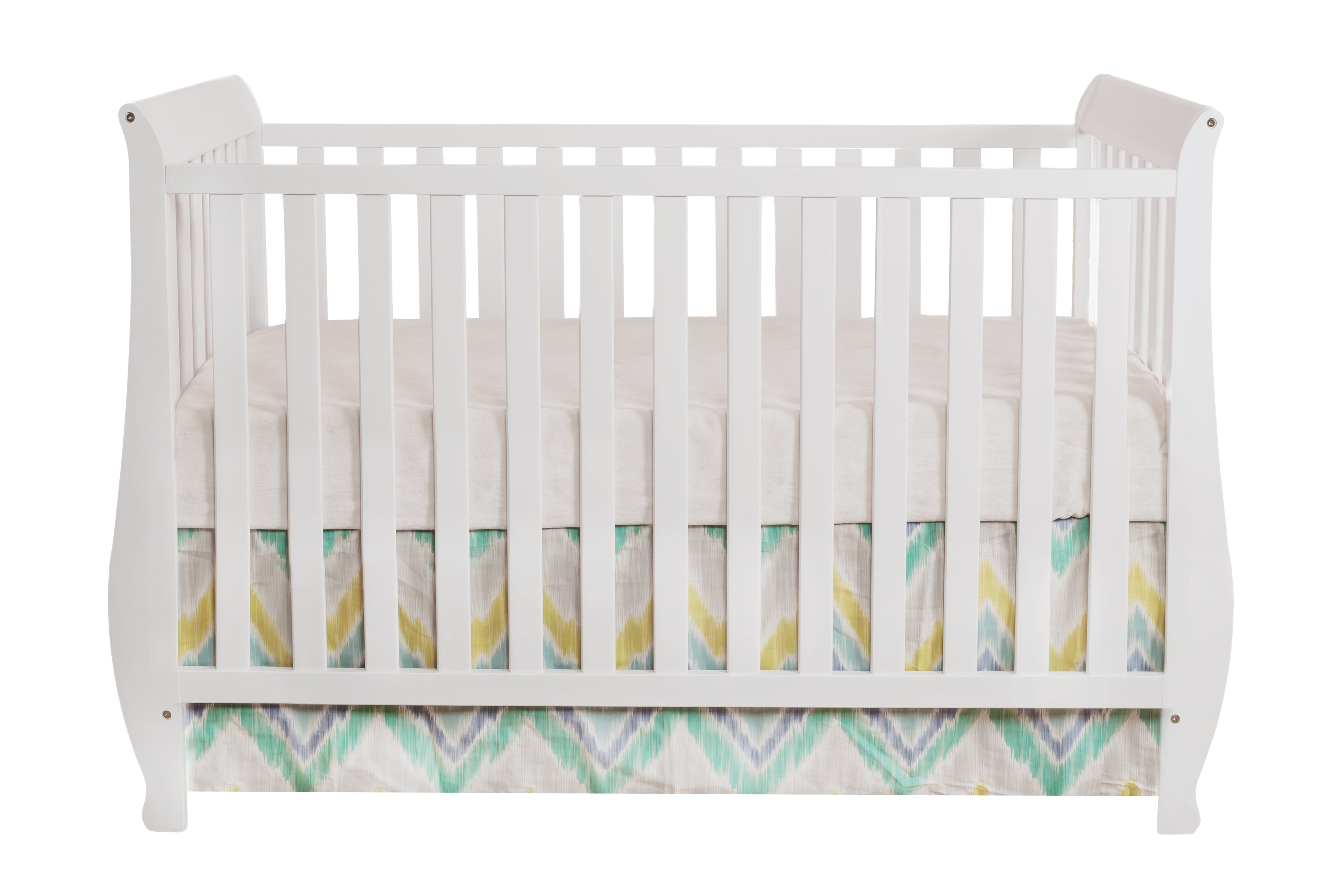 AFG Baby Furniture Naomi 4-in-1 Convertible Crib with Guardrail White