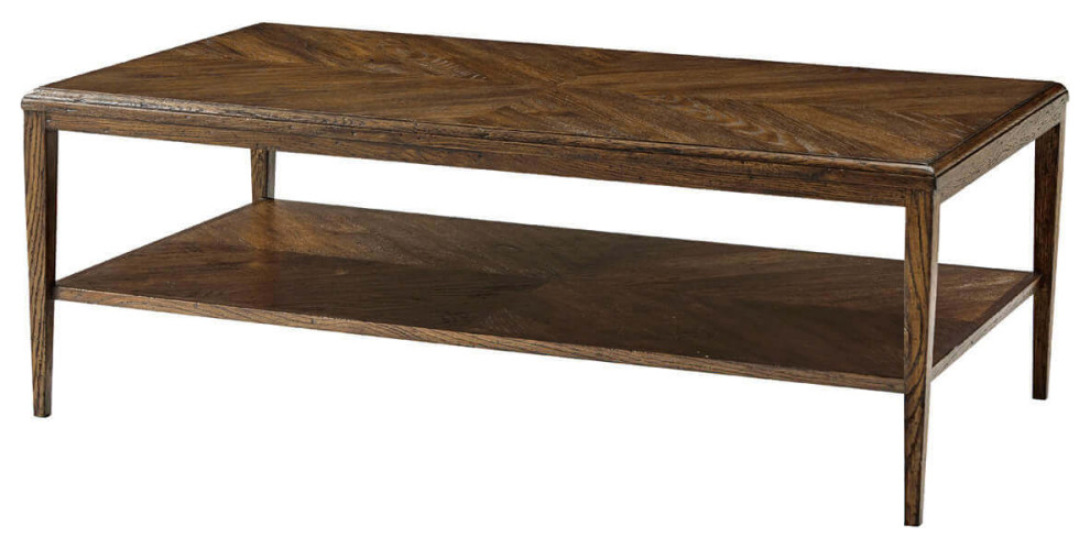 Modern Oak Coffee Table Dark Finish   Transitional   Coffee Tables   by English Georgian America  Houzz