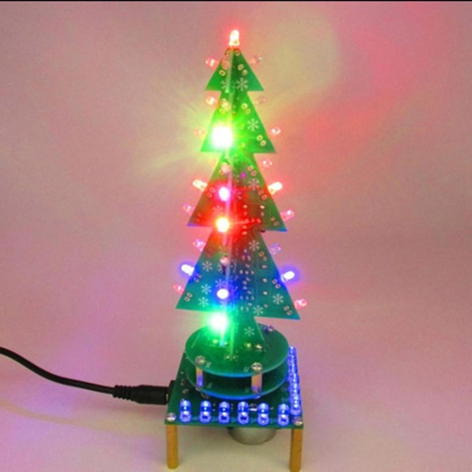 2023-rotating Colorful Music Electronic Kit Led Water Light Tree Electronic Diy Production Kit