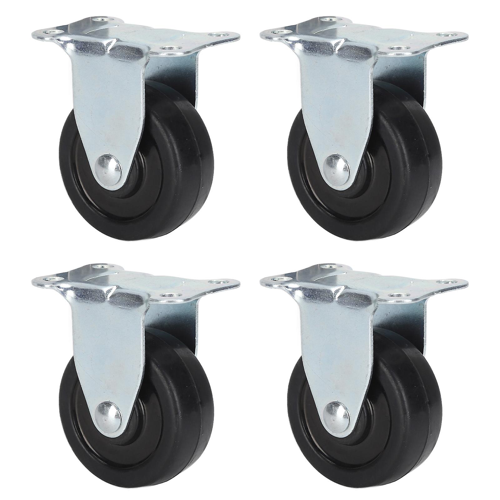 4pcs Rubber Casters Directional Wheel With Bearing Super Mute For Coffee Table Flower Stand 2in