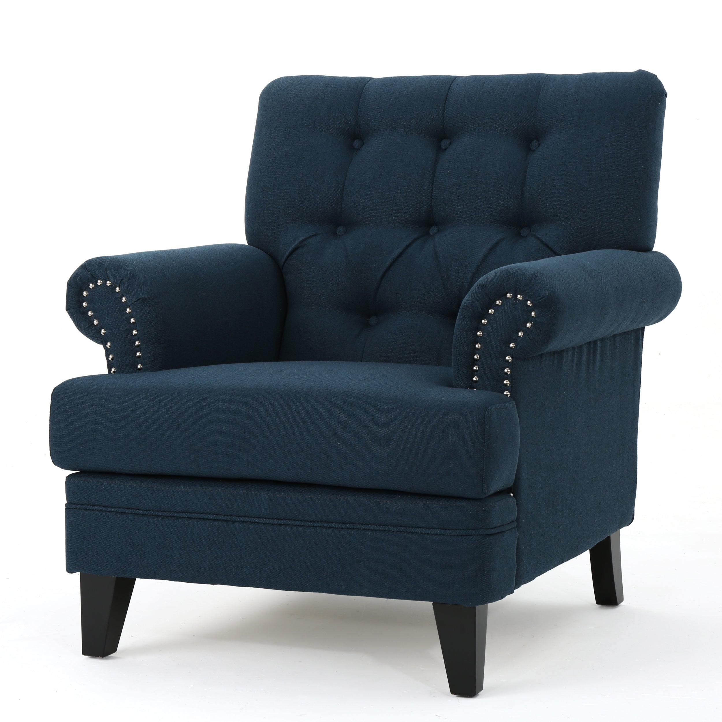 Arielle Plush Tufted Back Fabric Club Armchair