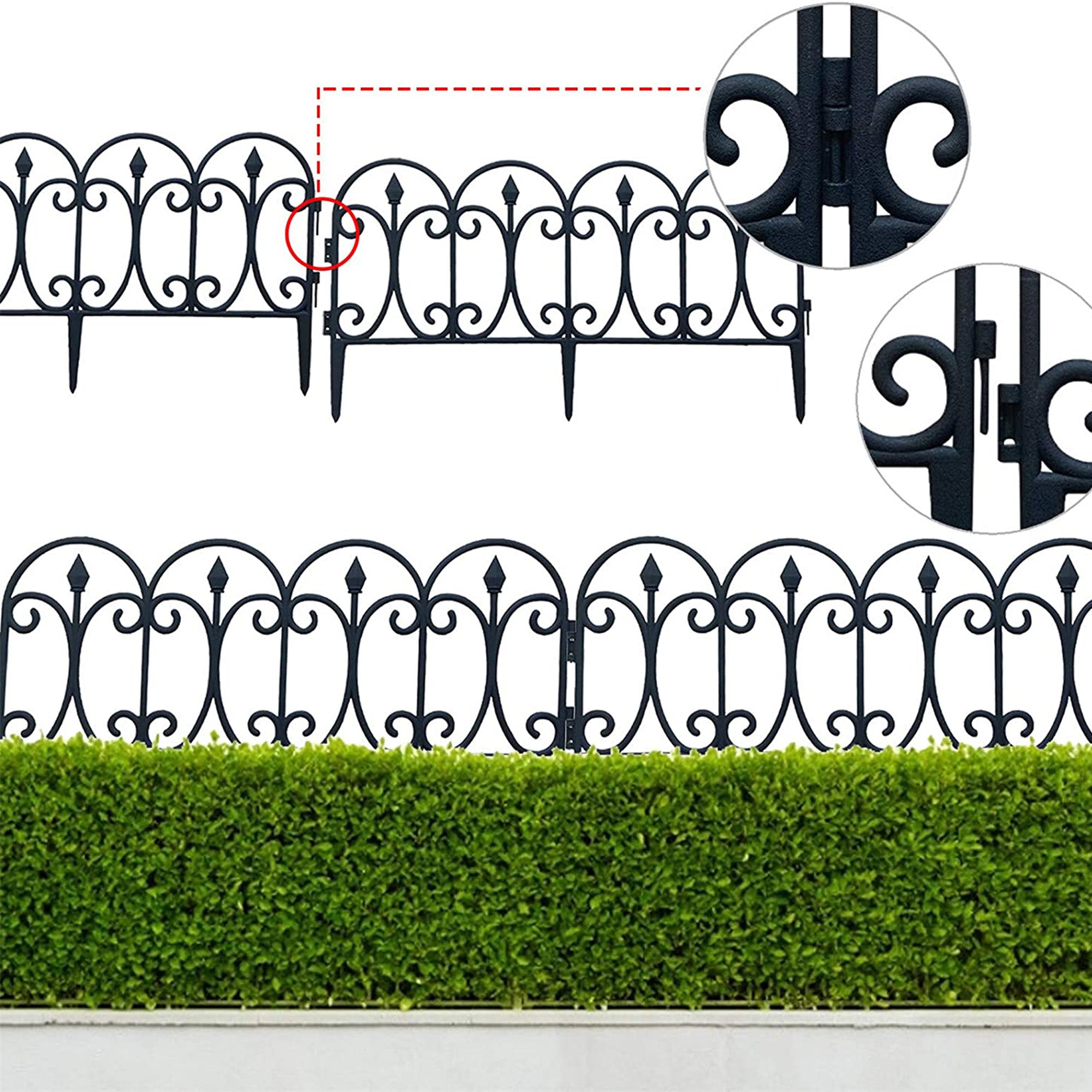 Gupgi 5PCS Garden Fence Rustproof Landscape Border Folding Patio Fences