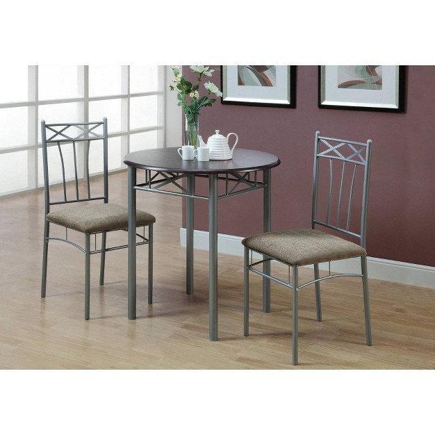 Dining Table Set Cappuccino silver set Of 3 Everyroom