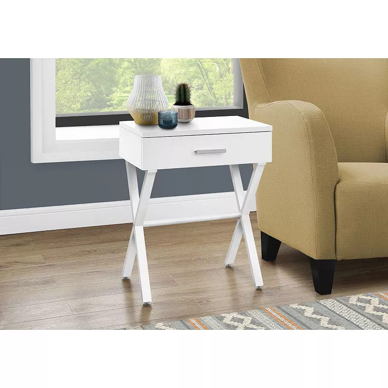 22.25 Contemporary X Shaped Rectangular End Table