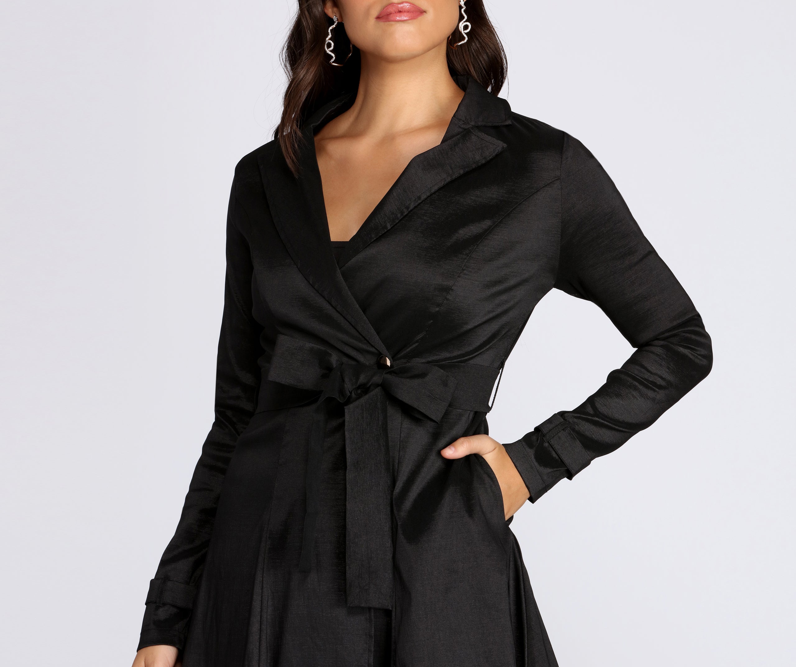 Taffeta Trench Coat Dress