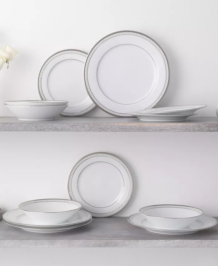 Noritake Rochester Platinum Set of 4 Salad Plates Service For 4