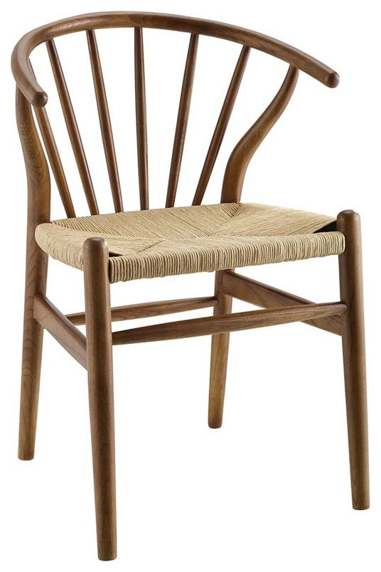 Modway Flourish 18.5 quotWood and Rope Dining Side Chair in Black   Beach Style   Dining Chairs   by ShopFreely  Houzz