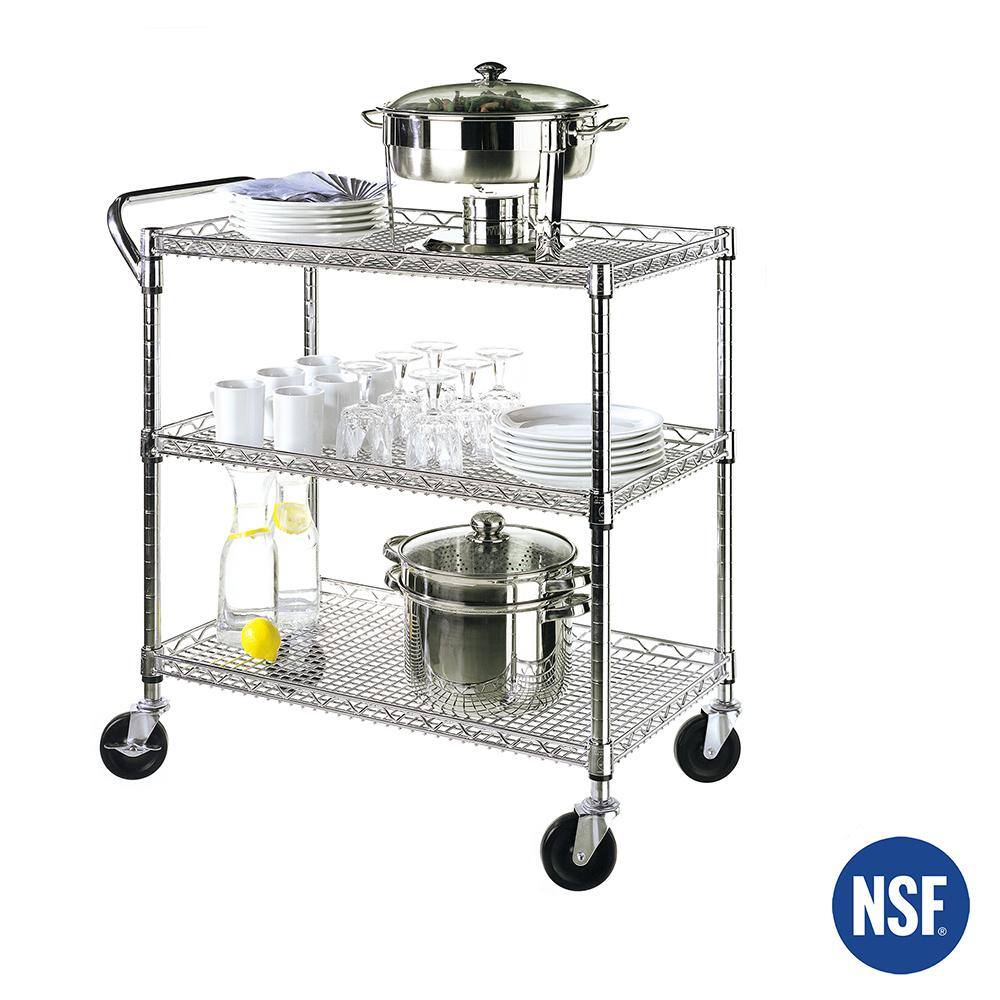 Seville Classics Industrial All-Purpose Utility Cart NSF Listed SHE18304BZ