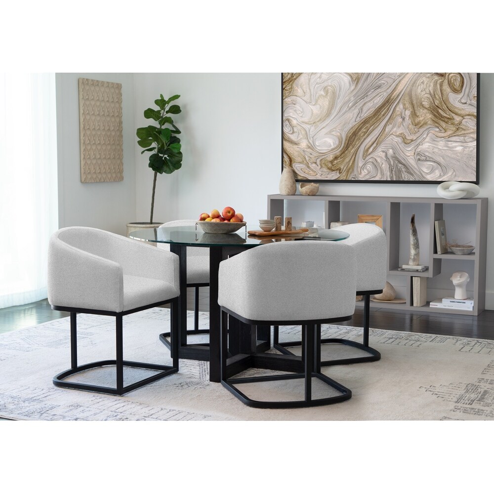 Atlas 5pc Contemporary Dining Collection with Metal Base Chairs