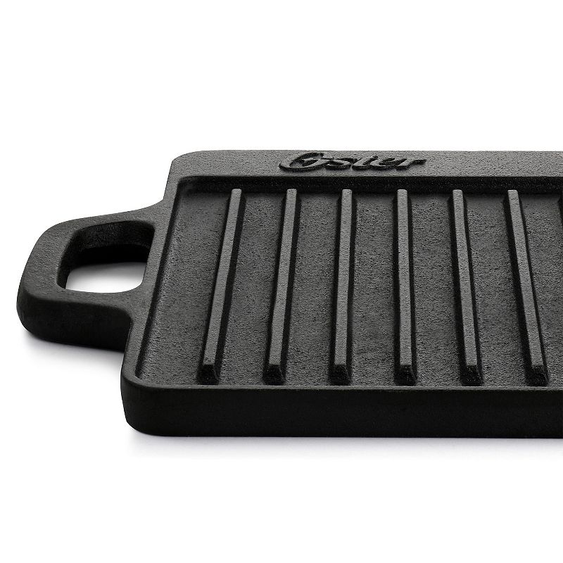 Oster Cocina Castaway Pre-Seasoned 18in x 9in Cast Iron Reversible Griddle