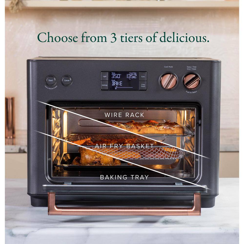 Cafe 1800 W Matte Black Toaster Oven with 14 modes incl Air Fry Bake Broil Roast Toast and Slow Cook Wi-fi connected C9OAAAS3RD3