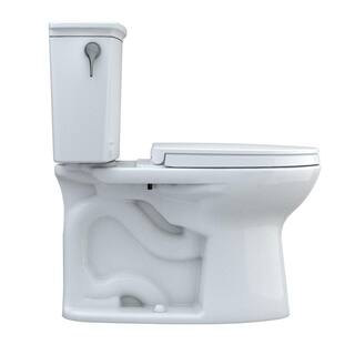 TOTO Drake 2-Piece 1.28 GPF Single Flush Elongated ADA Comfort Height Toilet w 10in Rough-In in Cotton White Seat Included MS786124CEFG.10#01