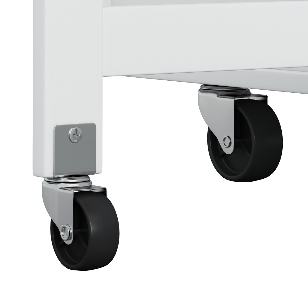Kitchen Island Cart with 2 Door and 2 Drawers and Foldable Table Top
