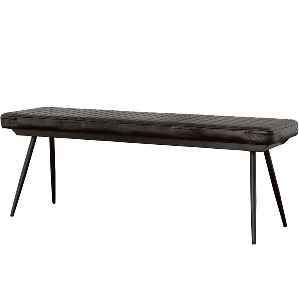 Rustic Modern Design Leather Upholstered Dining Bench 1