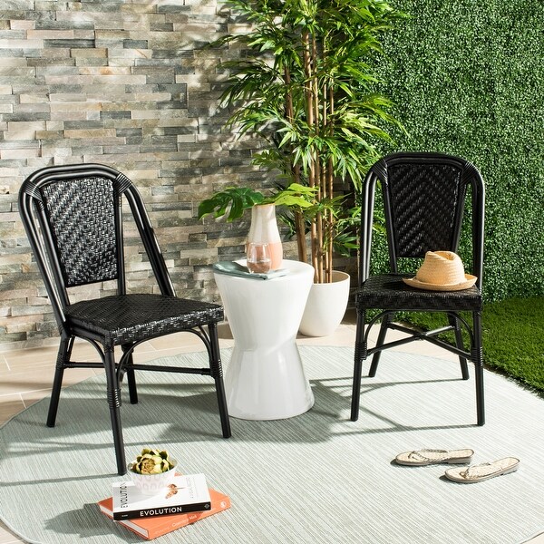 SAFAVIEH Daria Stacking Black Side Chair (Set of 2)