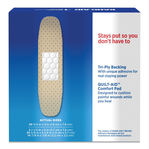 BAND-AID Tru-Stay Sheer Strips Adhesive Bandages， Assorted， 80/Box (4669)