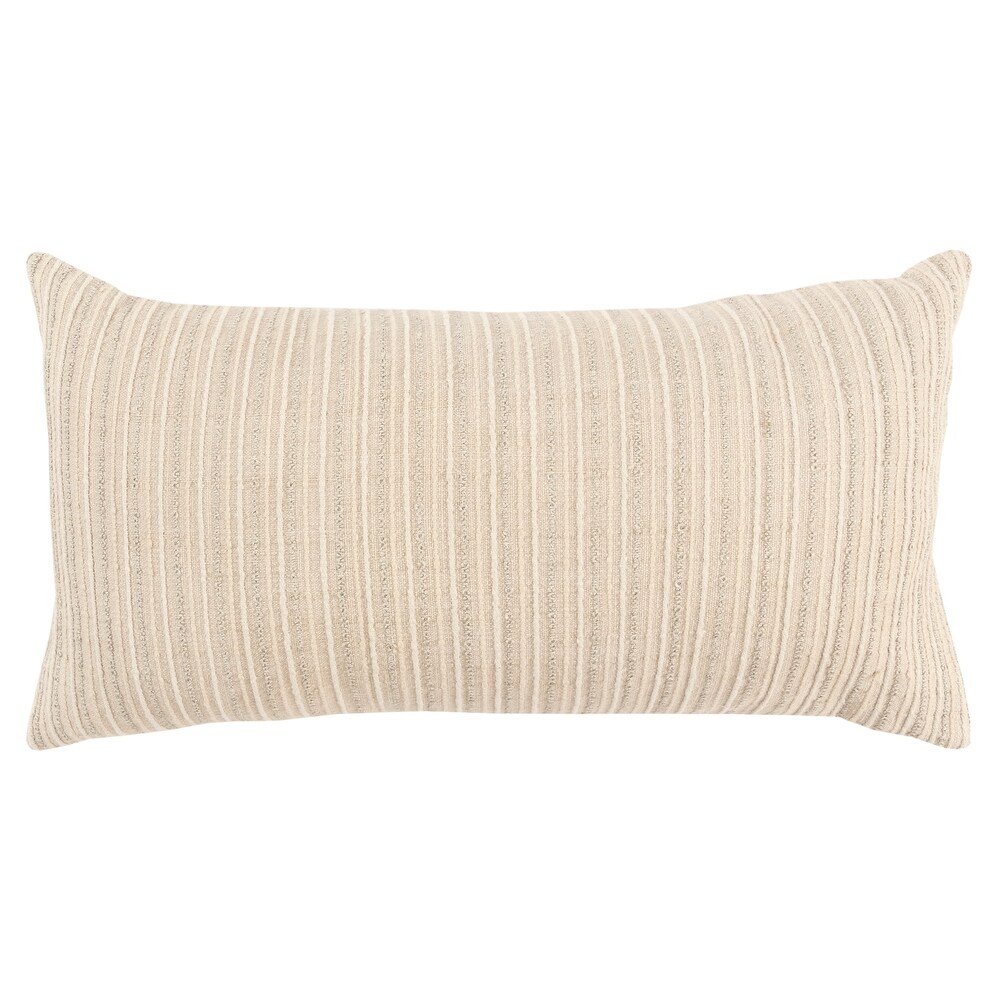 Rizzy Home Tonal Stripe Textured Solid Throw Pillow