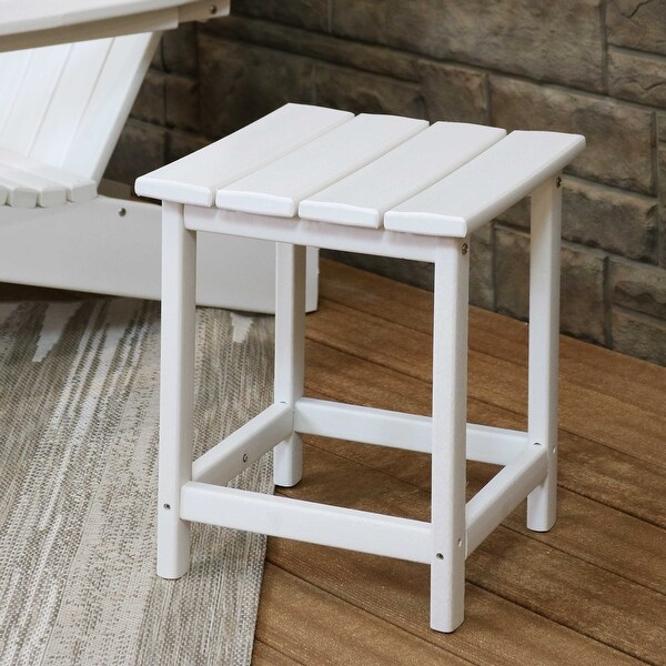 Sunnydaze AllWeather White Outdoor Side Table