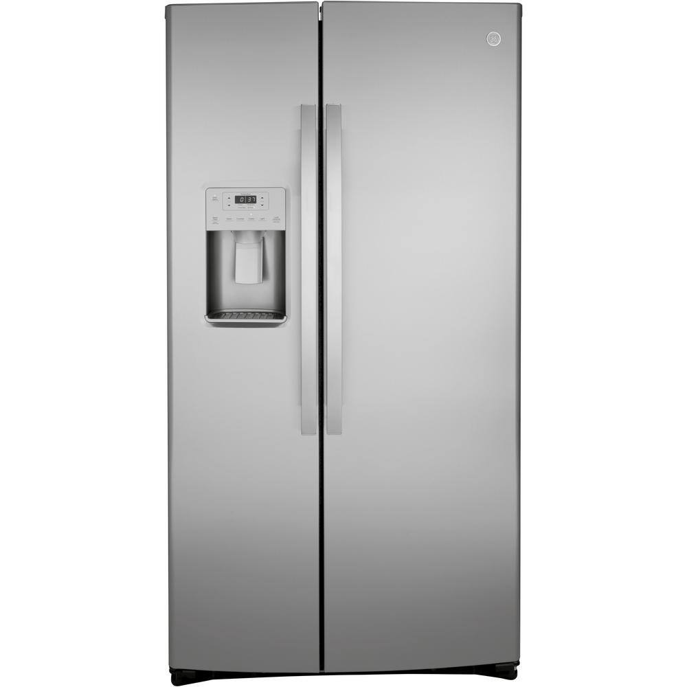 GE 21.8 cu. ft. Side by Side Refrigerator in Fingerprint Resistant Stainless Steel Counter Depth GZS22IYNFS