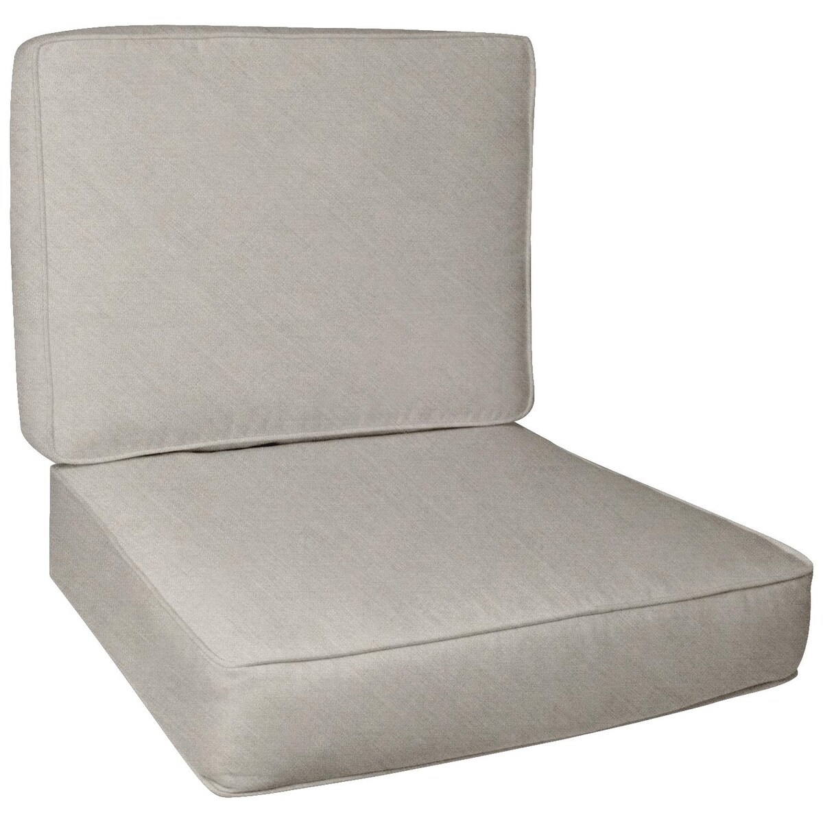 Sunbrella Cast Ash Small Outdoor Replacement Club Chair Cushion Set W/ Piping By Signature