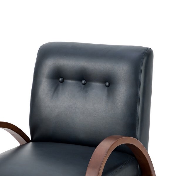 Panope Contemporary Leather Armchair with Button-tufted Back Set Of 2 by HULALA HOME