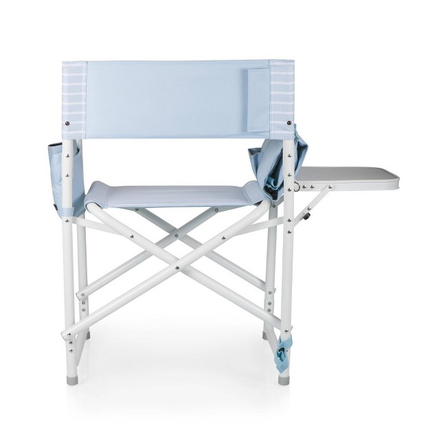 Picnic Time Outdoor Directors Chair Mod Denim Stripes