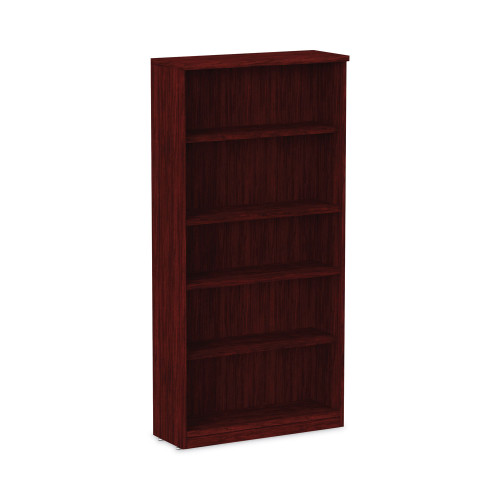 Alera Valencia Series Bookcase， Five-Shelf， 31.75w x 14d x 64.75h， Mahogany (VA636632MY)