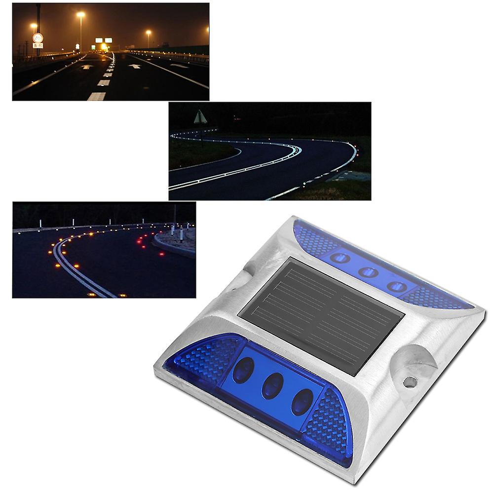 LED Solar Power Ground Marker Lights Waterproof Outdoor Driveway Road Highway Spike LampBlue