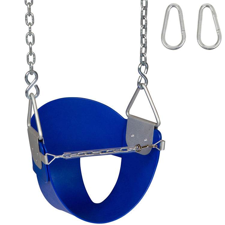 Swing Set Stuff Inc. Highback Half Bucket with Chains and Hooks (Blue)