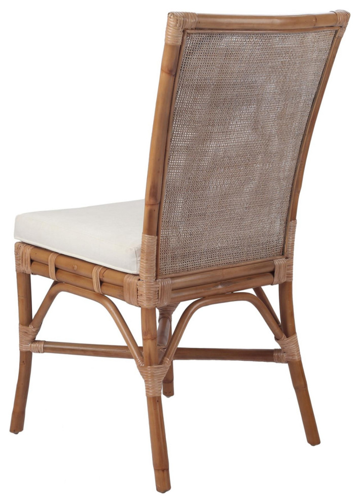 Tatum Rattan Side Chair  Canary Brown   Tropical   Dining Chairs   by VirVentures  Houzz