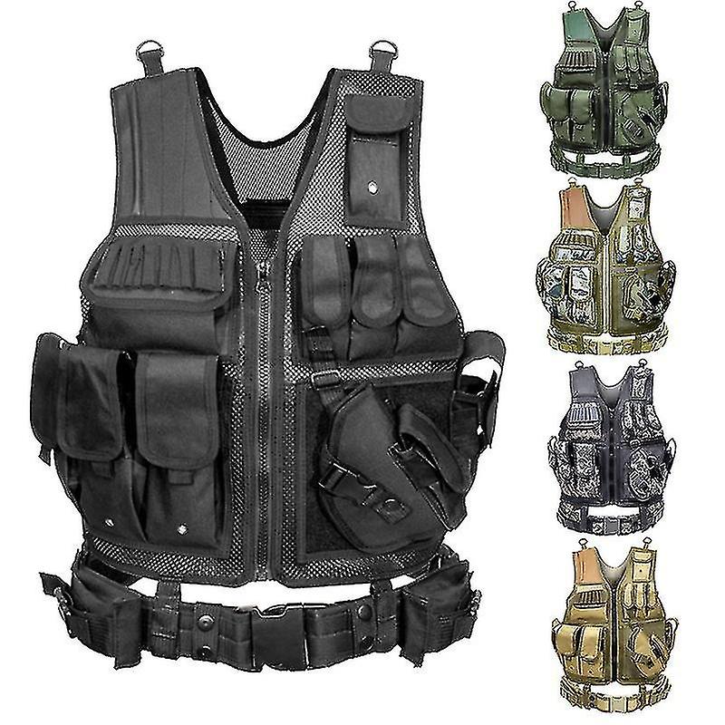 Tactical Vest Military Combat Armor Vests Mens Tactical Hunting Vest Army Adjustable Armor Outdoor Cs Training Vest Airsoft