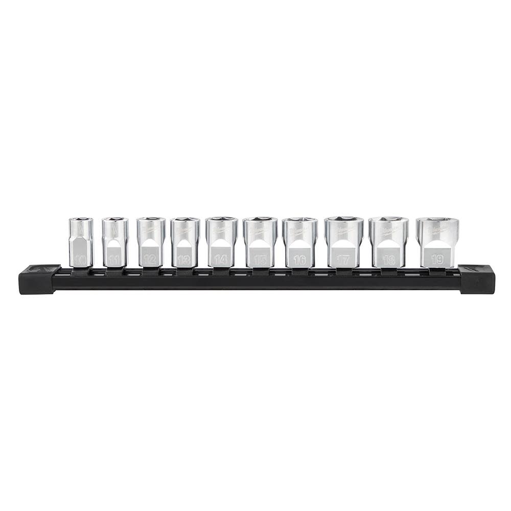 Milwaukee 10pc 3/8 in. Metric Sockets with FOUR FLAT Sides 48-22-9503 from Milwaukee