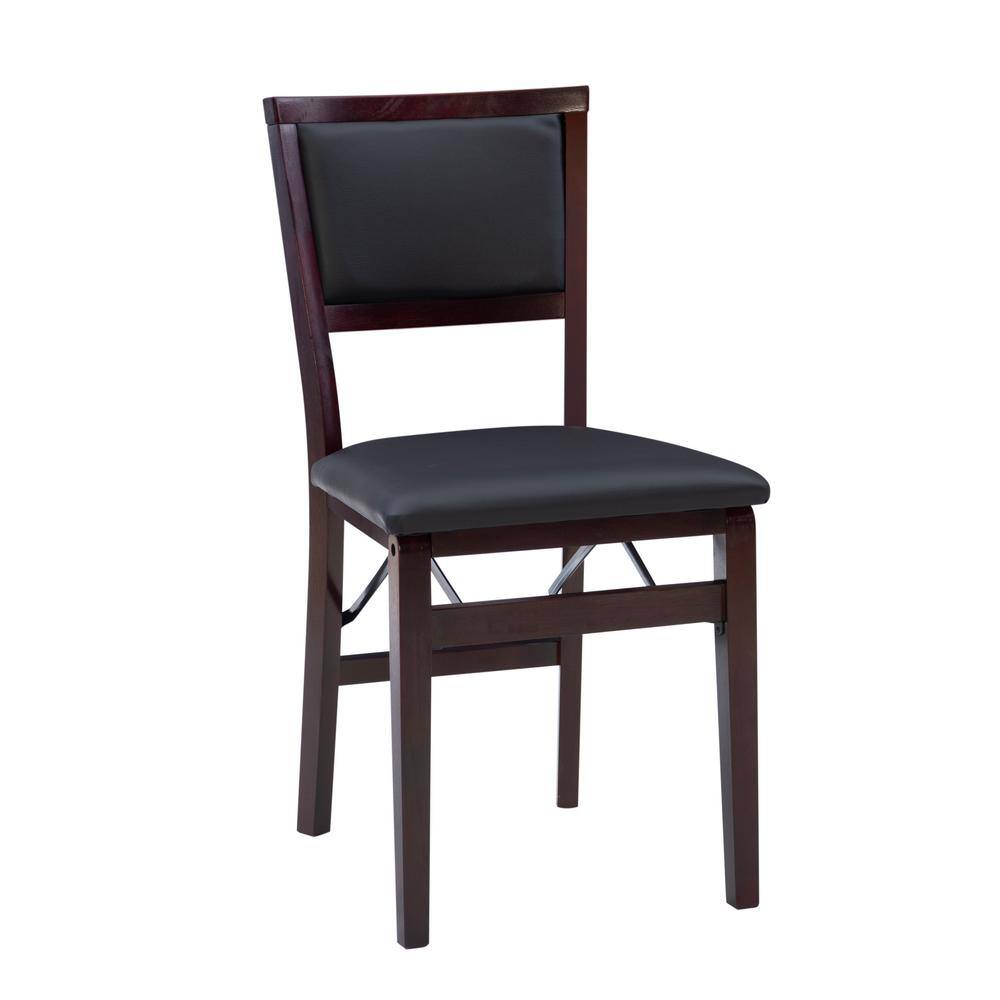 Linon Home Decor Noelle Merlot Pad Wood Folding Chair (Carton of 2) THD03487