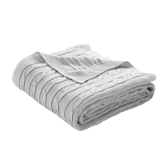 Cable Soft Knitted Throw Blanket With Border Lush D cor