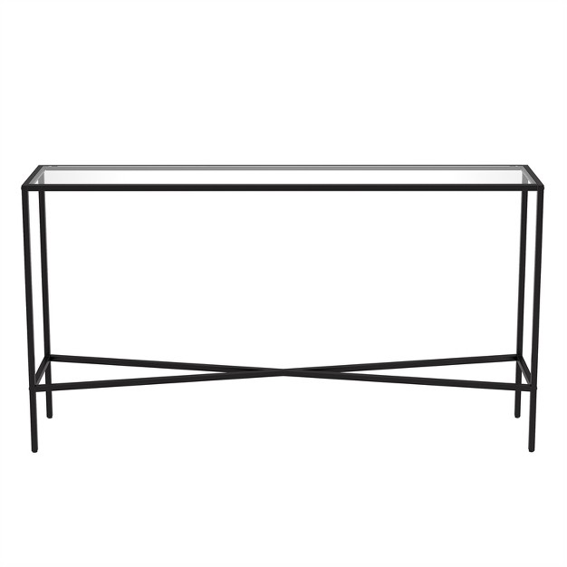 Black Bronze Console Table With Glass Tabletop Henn amp hart