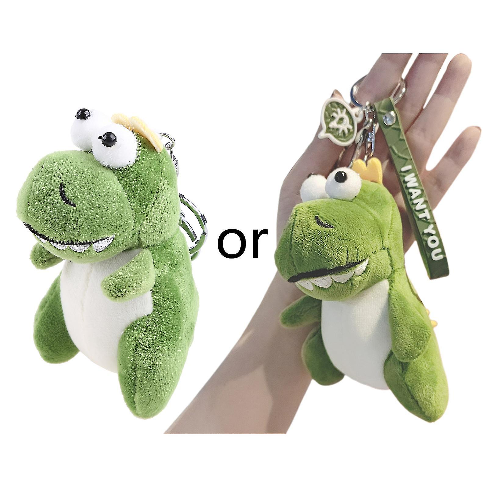 1pcs Couples Simulation Cartoon Dinosaur Plush Pendant For Doll With Keychain