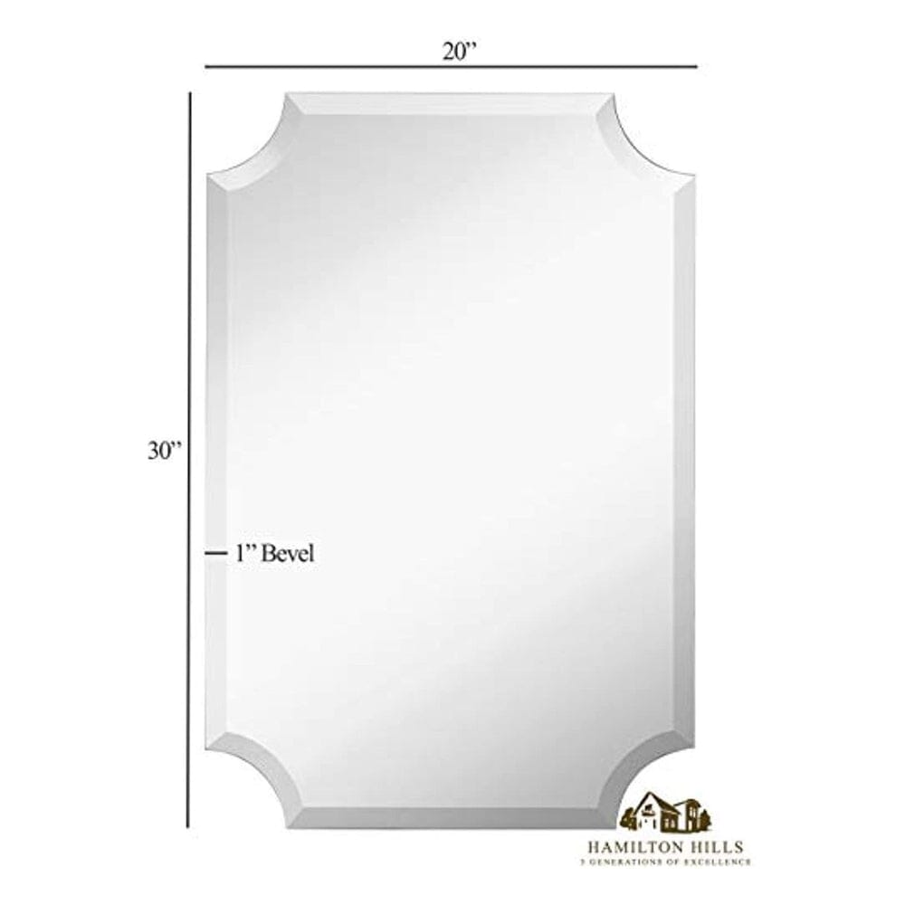 Beveled Scalloped Edge Rectangular Wall Mirror