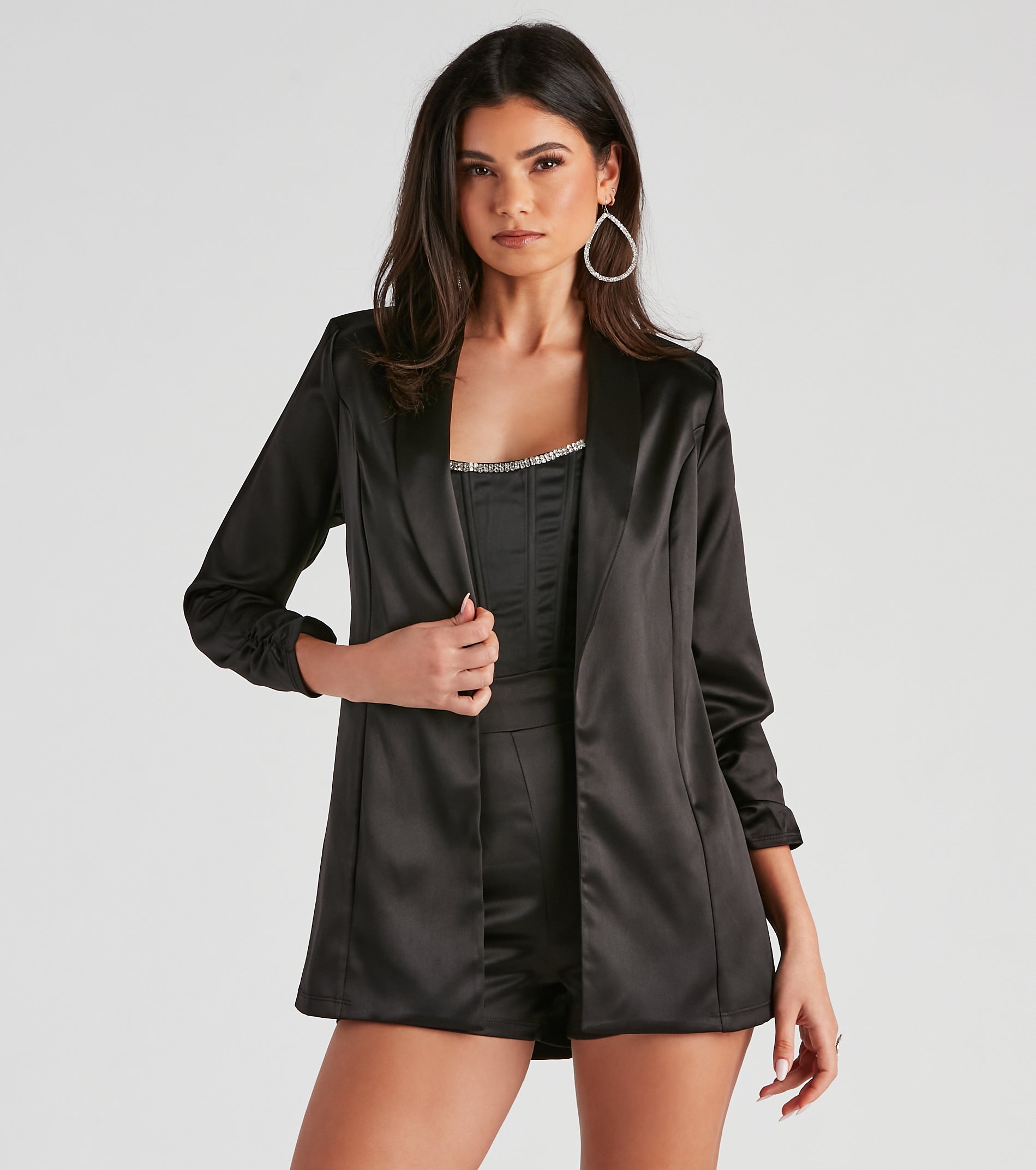 Sleek Sophistication Satin Blazer