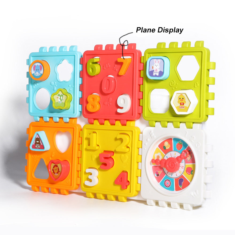 Toddler Plastic Activity Cube Shape Number Sorting Toys Building Blocks