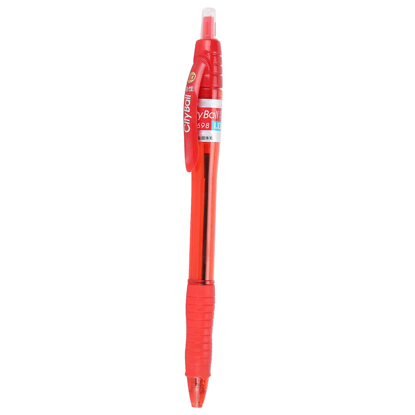 Ballpoint Pen Pressed Type Flexible Oily Ballpoint With Pen Clip Office Stationery 1.0mmred