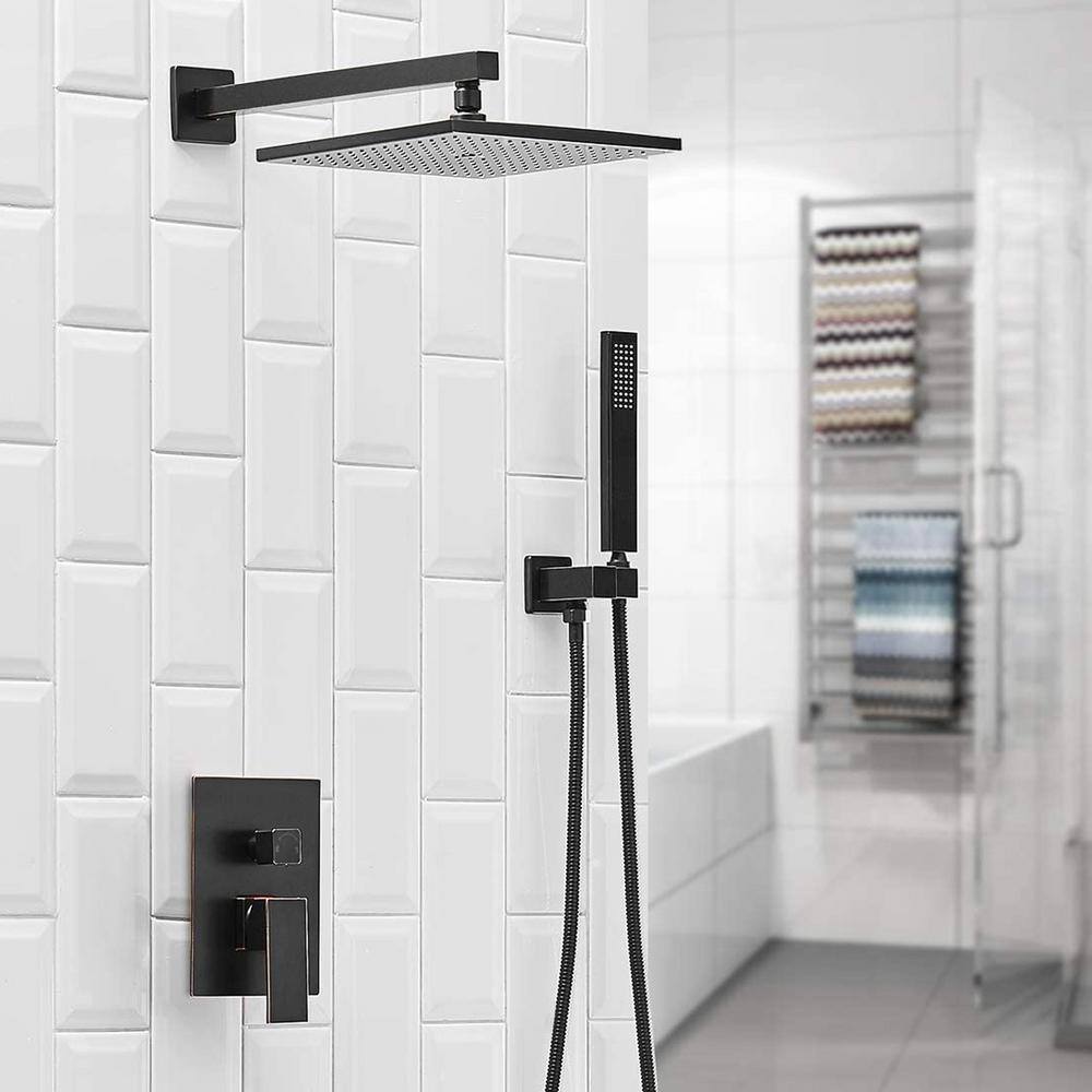 FORCLOVER 2-Spray Patterns with 2.5 GPM 12 in. High Pressure Wall Mount Dual Shower Heads in Oil Rubbed Bronze (Valve Included) FRIMFYT15ORB