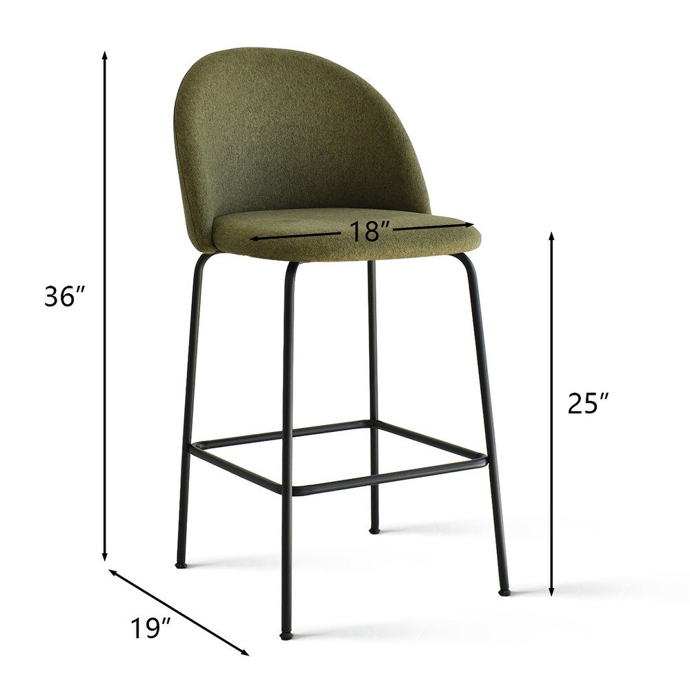 Nano Upholstered 25 inch Metal Frame Counter Stool (Set of 2)   36\