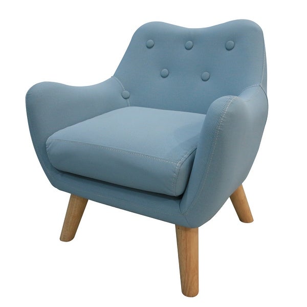 Microfibres Fabric Chair Single Sofa Comfy Upholstered Accent Armchair with Wooden Legs， Kids Sofa for Small Spaces