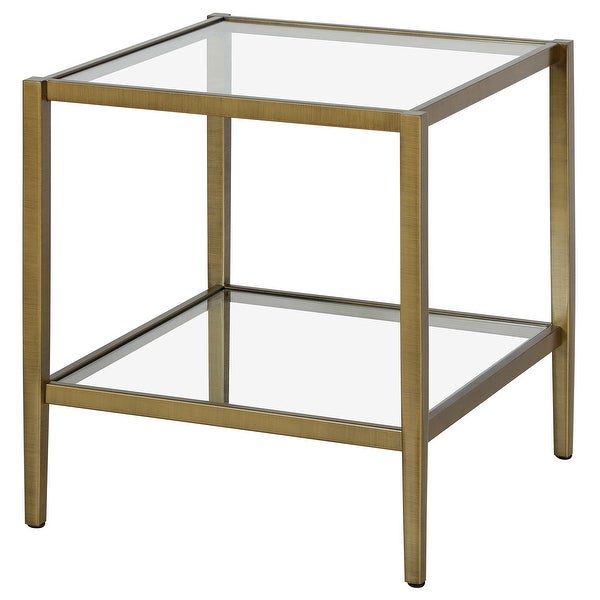 Hera 20'' Wide Square Side Table with Clear Shelf