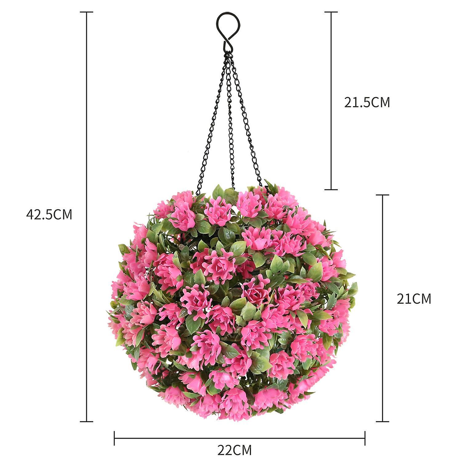 Hanging Artificial Flower Ball Garden Solar Lights For Outdoors Indoors Courtyard Decor