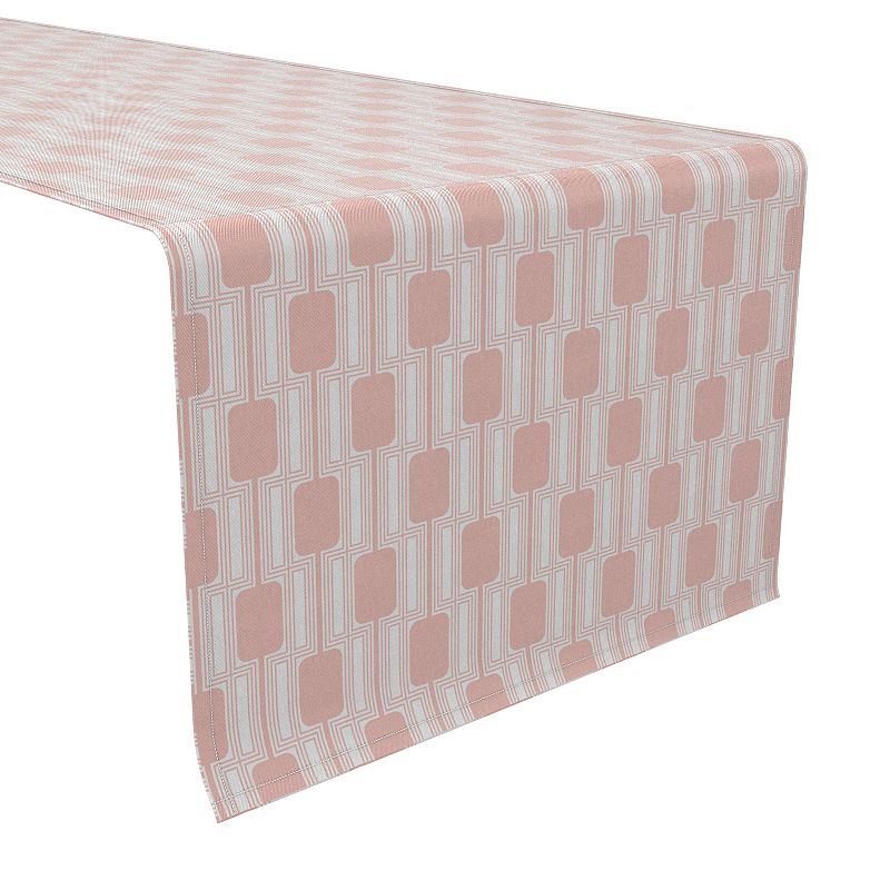 Table Runner， 100% Cotton， 16x108， Pink Retro Modern