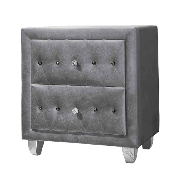 Audrey 2-piece Upholstered Tufted Bedroom Set with Nightstand - - 34936354