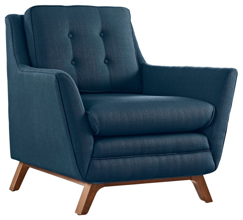 Modern Contemporary Fabric Armchair   Navy  Fabric   Armchairs And Accent Chairs   by House Bound  Houzz