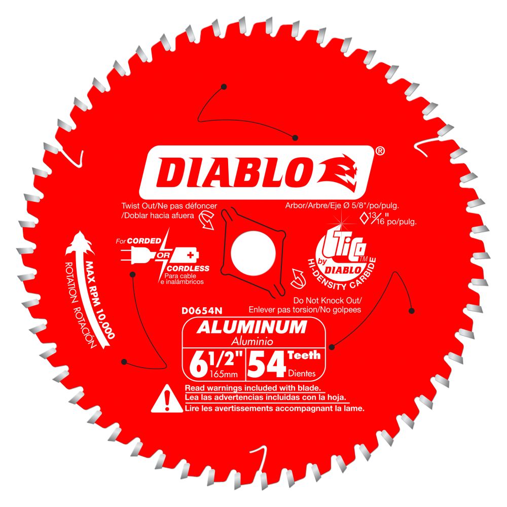 Diablo Tools 6-1/2 x 54 Tooth Medium Aluminum Cutting Saw Blade