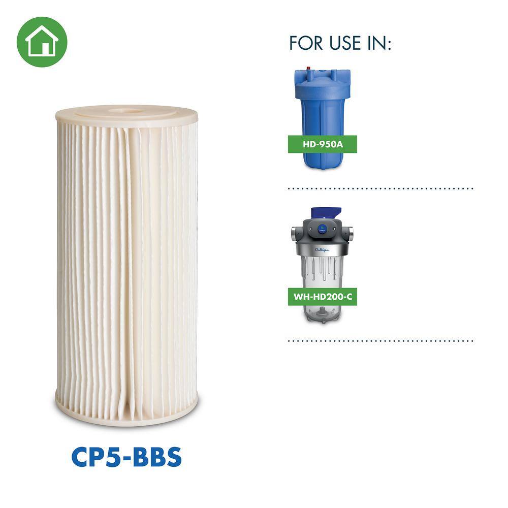 Culligan Universal 5-Micron Heavy-Duty Pleated Sediment Replacement Cartridge Water Filtration System CP5-BBS